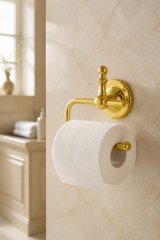 Gold Tuvalet Kağıtlığı Retro Tasarım Komple Pirinç Paslanmaz Açık Banyo Tuvalet Kağıtlık Altın Renk