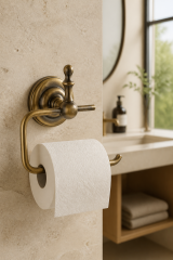 Antik Gold Tuvalet Kağıtlığı Retro Tasarım Komple Pirinç Paslanmaz Açık Banyo Tuvalet Kağıtlık Antik Altın Renk
