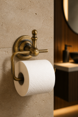 Antik Gold Tuvalet Kağıtlığı Retro Tasarım Komple Pirinç Paslanmaz Açık Banyo Tuvalet Kağıtlık Antik Altın Renk