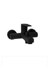 Siyah Banyo Bataryası Mat Siyah Kare Banyo Musluğu Pirinç Malzeme Büyük Kare Model