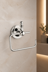 Gümüş Krom Tuvalet Kağıtlığı Retro Tasarım Komple Pirinç Paslanmaz Açık Banyo Tuvalet Kağıtlık Silver Rustik Renk