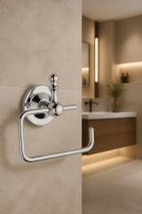 Gümüş Krom Tuvalet Kağıtlığı Retro Tasarım Komple Pirinç Paslanmaz Açık Banyo Tuvalet Kağıtlık Silver Rustik Renk