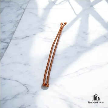 Bakır Klozet Flexi 50 Cm 2 Adet Bronz Çelik Örgülü Hortum