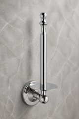 Krom Gümüş Retro Dikey Tuvalet Kağıtlık Komple Pirinç Materyal Yedekli Banyo Tuvalet Kağıtlığı Silver  Renk