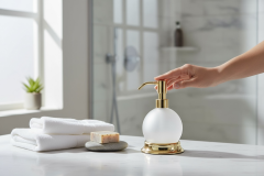 Gold Etejerli Sabunluk Banyo Sıvı Sabunluk Pirinç Materyal Gold Altın