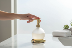 Gold Etejerli Sabunluk Banyo Sıvı Sabunluk Pirinç Materyal Gold Altın