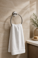 Mat Krom İnox Havluluk Fırçalanış Nikel Banyo Havluluğu Oval Modern Tasarım Paslanmaz Çelik