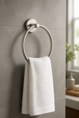 Mat Krom İnox Havluluk Fırçalanış Nikel Banyo Havluluğu Oval Modern Tasarım Paslanmaz Çelik