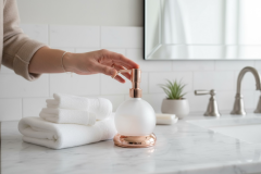 Bakır Sıvı Sabunluk Pirinç Materyal Bronz Banyo Sabunluk Etejerli Tasarım Bronz