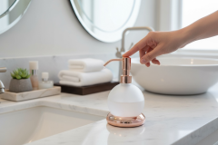 Bakır Sıvı Sabunluk Pirinç Materyal Bronz Banyo Sabunluk Etejerli Tasarım Bronz