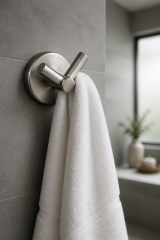 Mat Krom İnox Bornozluk İkili Askılık Leke ve Kireç Tutmayan Özel İnox Banyo Havluluk Askılık Paslanmaz Pirinç