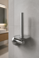 İnox Dikey Tuvalet Kağıtlık Yedekli Leke ve Kireç Tutmayan Özel Renk Banyo Tuvalet Kağıtlığı Mat Krom İnox
