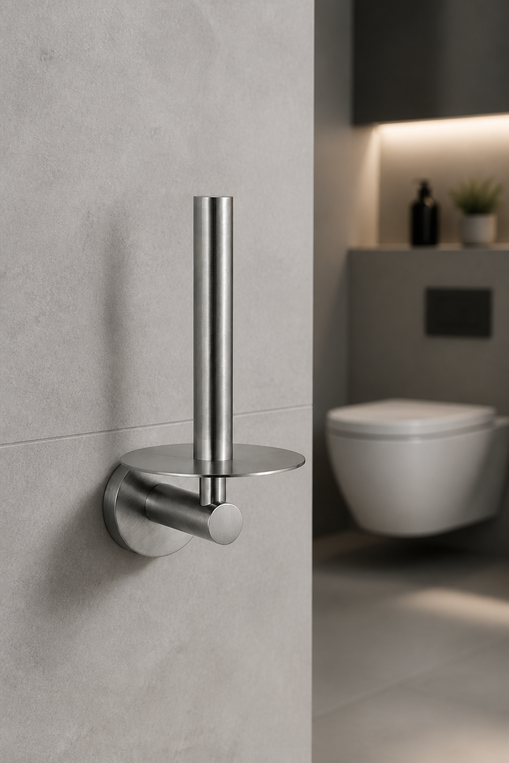 İnox Dikey Tuvalet Kağıtlık Yedekli Leke ve Kireç Tutmayan Özel Renk Banyo Tuvalet Kağıtlığı Mat Krom İnox