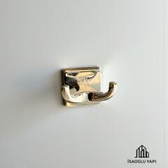 Gümüş Bornozluk Krom Askılık Pirinç Premium Paslanmaz Banyo Askılık