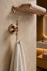 Bakır Bornozluk Bronz Retro Banyo Havluluk Bornozluk Pirinç Materyal Rustik Tasarım Paslanmaz Malzeme