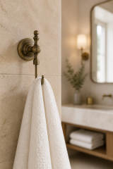 Antik Gold Retro Banyo Havluluk Bornozluk Pirinç Materyal Eskitme Rustik Tasarım Paslanmaz Malzeme