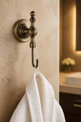 Antik Gold Retro Banyo Havluluk Bornozluk Pirinç Materyal Eskitme Rustik Tasarım Paslanmaz Malzeme