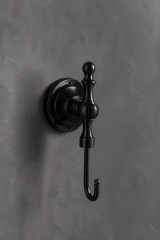 Mat Siyah Retro Banyo Havluluk Bornozluk Pirinç Materyal Siyah Rustik Tasarım Paslanmaz Malzeme