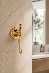 Gold Retro Banyo Havluluk Bornozluk Pirinç Materyal Altın Rustik Tasarım Paslanmaz Malzeme