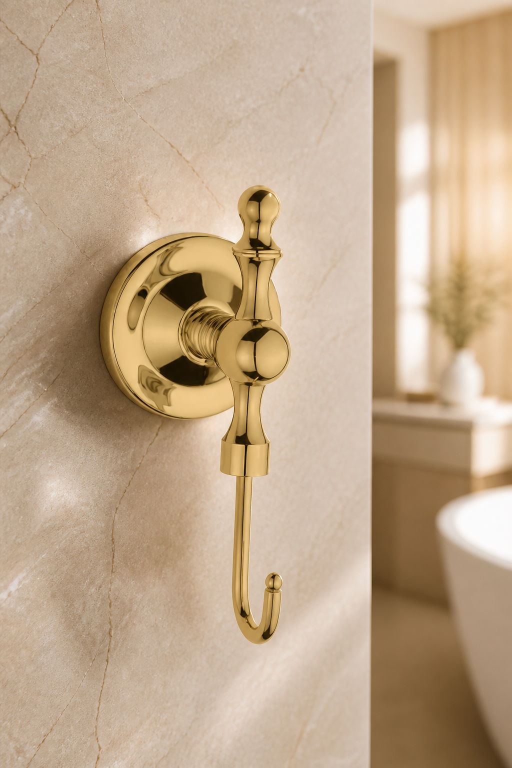 Gold Retro Banyo Havluluk Bornozluk Pirinç Materyal Altın Rustik Tasarım Paslanmaz Malzeme
