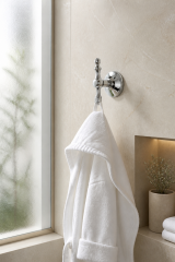 Gümüş Krom Retro Banyo Havluluk Bornozluk Pirinç Materyal Silver Gümüş  Rustik Tasarım Paslanmaz Malzeme