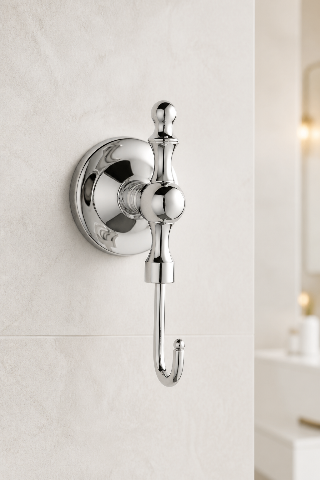 Gümüş Krom Retro Banyo Havluluk Bornozluk Pirinç Materyal Silver Gümüş  Rustik Tasarım Paslanmaz Malzeme