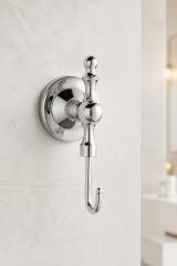 Gümüş Krom Retro Banyo Havluluk Bornozluk Pirinç Materyal Silver Gümüş  Rustik Tasarım Paslanmaz Malzeme