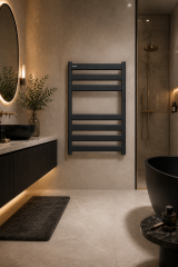 Antrasit Banyo Havlupan 50*70 Ölçü Antrasit Vanalar Dahil Havlupan Seti Antrasit Gri Modern Slim Tasarım