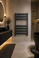 Antrasit Banyo Havlupan 50*70 Ölçü Antrasit Vanalar Dahil Havlupan Seti Antrasit Gri Modern Slim Tasarım