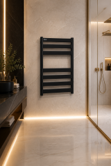Mat Siyah Banyo Havlupan 50*70 Ölçü Siyah Vanalar Dahil Havlupan Mat Siyah RenkModern Slim Tasarım