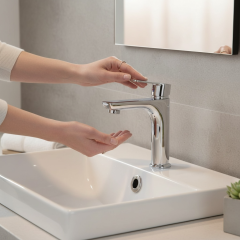 Lavabo Bataryası Yüksek Model Kolay Abdest Tulipa Serisi Komple Pirinç Materyal