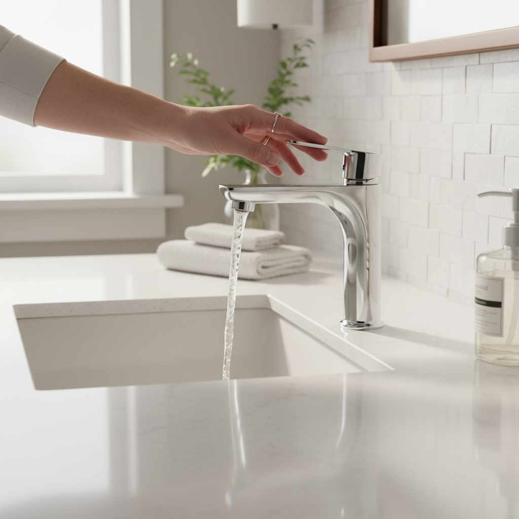 Lavabo Bataryası Yüksek Model Kolay Abdest Tulipa Serisi Komple Pirinç Materyal