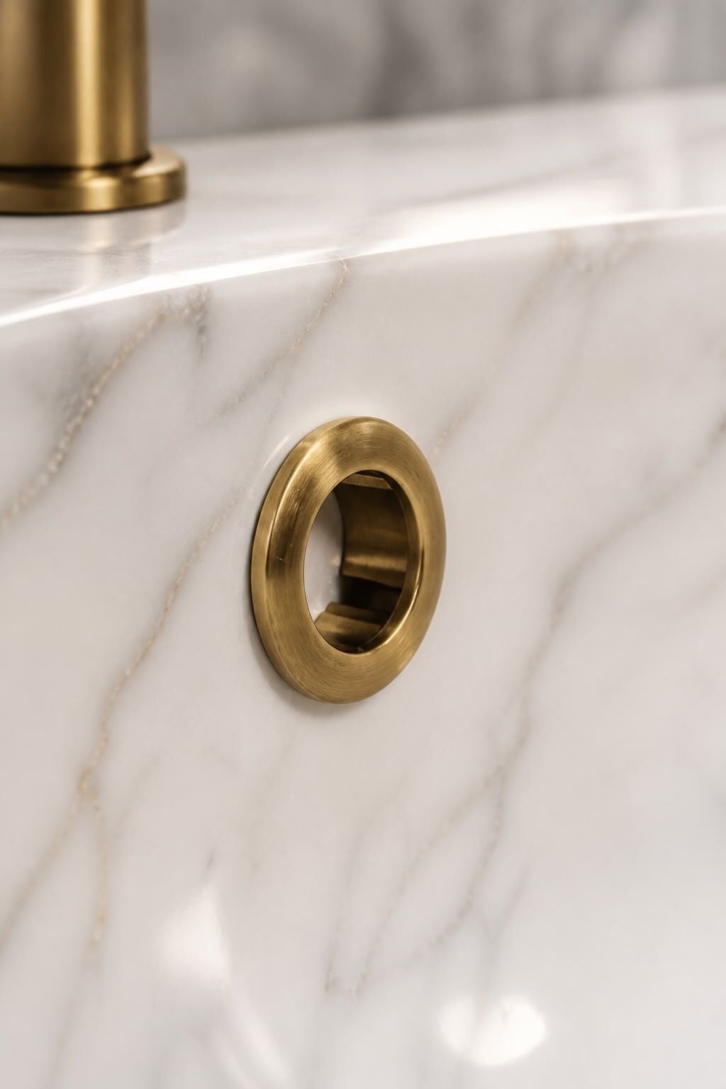 Mat Gold Lavabo Taşma Yüzüğü Mat Gold Lavabo Gider Tıpası 1 Adet