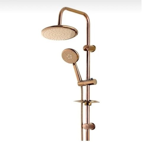 Bakır Duş Seti Bronz Duş Sistemi Batarya Dahil Komple Set Rose Bakır Duş Başlığı