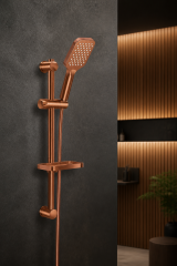 Mat Bakır Duş Sistemi ve Alt Banyo Bataryası Fırçalanmış Bronz Premium Duş Seti Bütün Banyolara Uygun