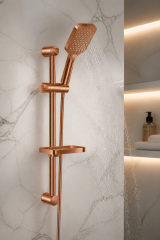Mat Bakır Duş Sistemi ve Alt Banyo Bataryası Fırçalanmış Bronz Premium Duş Seti Bütün Banyolara Uygun
