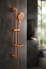 Mat Bakır Duş Sistemi ve Alt Banyo Bataryası Fırçalanmış Bronz Premium Duş Seti Bütün Banyolara Uygun Yuvarlak Tasarım
