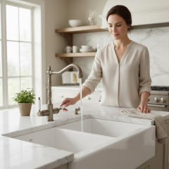 Antik Gold Rustik Arıtmalı Mutfak Armatürü Pirinç Malzeme Eskitme Gold Renk