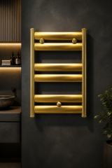 Mat Gold Havlupan Mat Altın Fırçalanmış Banyo Havlupanı Modern Tasarım Paslanmaz Garantili Mat Gold 5X7 Ölçü