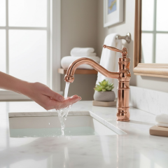 Bakır Avangart Lavabo Bataryası Bronz Lavabo Armatür Özel Tasarım Pirinç Materyal 5 Yıl Garantili