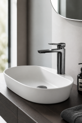 Antrasit Gri Kare Lavabo Bataryası Mat Gri Banyo Lavabo Armatürü Pirinç Materyal 5 Yıl Garantili