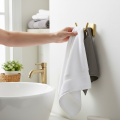 Mat Altın Banyo Bornozluğu Fırçalanmış Gold İkili Askılık Bornozluk Pirinç Malzeme