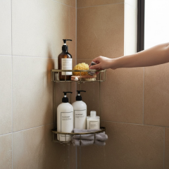 Eskitme Gold Banyo Şampuanlık Antik Gold Banyo Rafı Pirinç Malzeme Paslanmaz Eskitme