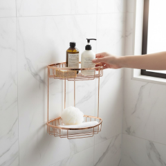 Bakır Şampuanlık Bronz Banyo Rafı Paslanmaz Pirinç Malzeme Rose Bakır Banyo Rafı