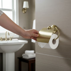 Mat Gold Vintage Tuvalet Kağıtlık Klasik Tasarım Mat Altın Fırçalanmış Gold Pirinç Malzeme Paslanmaz