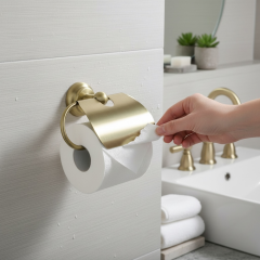 Mat Gold Vintage Tuvalet Kağıtlık Klasik Tasarım Mat Altın Fırçalanmış Gold Pirinç Malzeme Paslanmaz