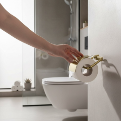 Tuvalet Kağıtlığı Mat Altın Modern Tasarım Paslanmaz Fırçalanmış Gold Kapaklı Kağıtlık