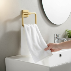 Banyo Havluluk Mat Altın Kare Havluluk Fırçalanmış Gold Modern Tasarım Paslanmaz Pirinç Malzeme