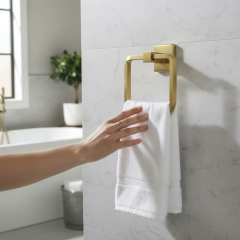 Banyo Havluluk Mat Altın Kare Havluluk Fırçalanmış Gold Modern Tasarım Paslanmaz Pirinç Malzeme