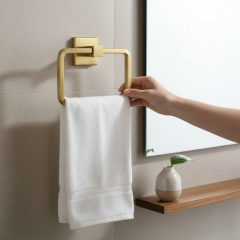 Banyo Havluluk Mat Altın Kare Havluluk Fırçalanmış Gold Modern Tasarım Paslanmaz Pirinç Malzeme